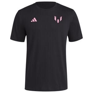 NEW Adidas Messi Name & Number Tee Men’s Large Black JF4290 Graphic Shirt